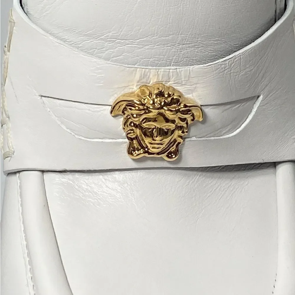 Versace Leather Platform Wedge Loafers size 36